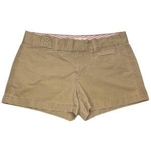 Tan Cargo Shorts with Cotton Blend and Twill Finish